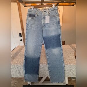 Ag Adriano Goldschmied Two-Tone Blue Straight Jeans